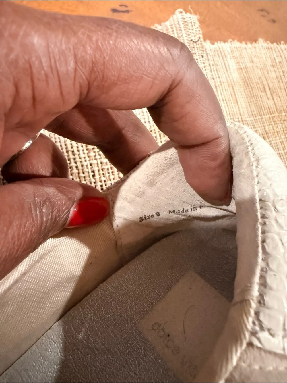Dolce Vita White and Beige Leather Low-Top Sneakers